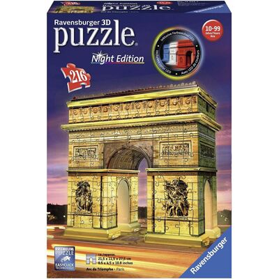 Ravensburger Arc De Triomphe - Night Edition, 216pc 3D Jigsaw Puzzle Ravensburger Arc De Triomphe - Night Edition, 216pc 3D Jigsaw Puzzle