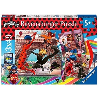 Ravensburger Miraculous: Tales of Ladybug & Cat Noir 3 x 49 Piece Jigsaw Puzzles Ravensburger Miraculous: Tales of Ladybug & Cat Noir 3 x 49 Piece Jigsaw Puzzles