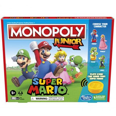 Hasbro - Monopoly Junior Edition Board Game - Super Mario - Board game Hasbro - Monopoly Junior Edition Board Game - Super Mario - Board game