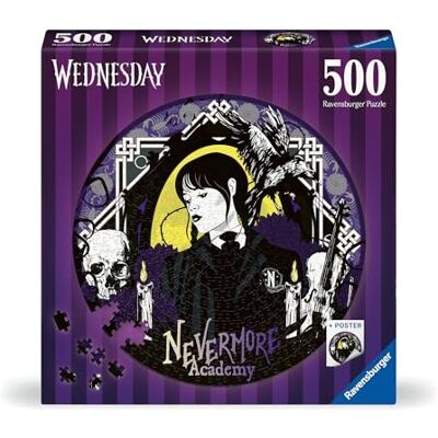 Ravensburger 17573 Wednesday Addams Gifts-Circular 500 Piece Jigsaw Puzzle for Adults and Kid Ravensburger 17573 Wednesday Addams Gifts-Circular 500 Piece Jigsaw Puzzle for Adults and Kid