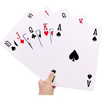 GrassVillage A4 Jumbo Giant Plastic Coated Playing Cards Deck Family Party Game Indoor Outdoo GrassVillage A4 Jumbo Giant Plastic Coated Playing Cards Deck Family Party Game Indoor Outdoo