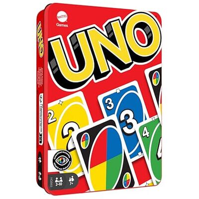 Mattel UNO Card Game with Collectible Storage Tin, Card Games for Kids, Adults, Familie Mattel UNO Card Game with Collectible Storage Tin, Card Games for Kids, Adults, Familie