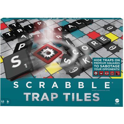 Mattel HLM17 Scrabble Traps Danger (German Version), Crossword Board Game, Family Game Mattel HLM17 Scrabble Traps Danger (German Version), Crossword Board Game, Family Game