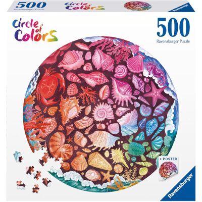 Ravensburger Seashells Circular 500 Piece Jigsaw Puzzle Ravensburger Seashells Circular 500 Piece Jigsaw Puzzle