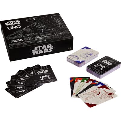 Mattel Games UNO Star Wars Technical Schematics Card Game for Kids & A Mattel Games UNO Star Wars Technical Schematics Card Game for Kids & A