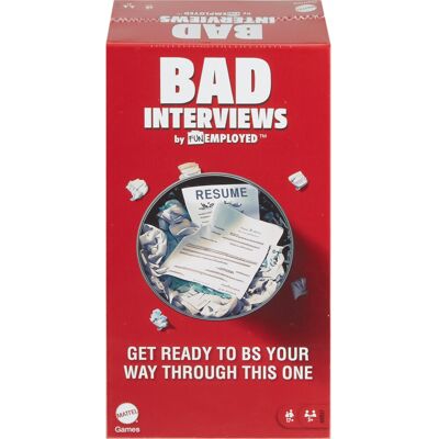 Mattel Games Bad Interviews by Funemployed Party Game for Adults and Game Night Mattel Games Bad Interviews by Funemployed Party Game for Adults and Game Night