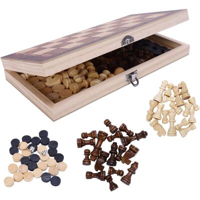 Semoic 3 in1 Folding Wooden Chess Set Boards Game Checker Semoic 3 in1 Folding Wooden Chess Set Boards Game Checker