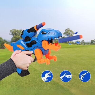 Alivio Dinosaur Blue Game Blaster Gun With Soft Foam Darts & Targets Alivio Dinosaur Blue Game Blaster Gun With Soft Foam Darts & Targets