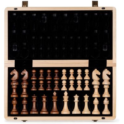 A&A 15" Magnetic Wooden Chess Set/Folding Board / 3" King Height German Knight S A&A 15" Magnetic Wooden Chess Set/Folding Board / 3" King Height German Knight S