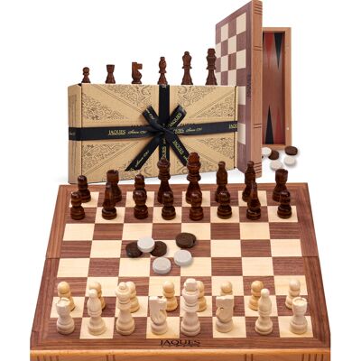 Jaques of London Chess Set & Backgammon Set Folding Chess Board with Chess Pie Jaques of London Chess Set & Backgammon Set Folding Chess Board with Chess Pie