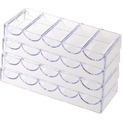Unbranded 4x Acrylic Poker Chips Tray Storage Case 100 Chip for Party Home Casin Unbranded 4x Acrylic Poker Chips Tray Storage Case 100 Chip for Party Home Casin