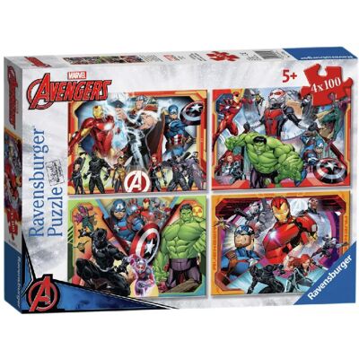 Ravensburger Marvels Avengers X4 100 Piece Jigsaw Puzzle - Puzzle Ravensburger Marvels Avengers X4 100 Piece Jigsaw Puzzle - Puzzle