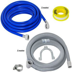 Universal Fill Hose + Drain Hose Extension Set for CREDA MAYTAG BUSH Washing Machine & Dis Universal Fill Hose + Drain Hose Extension Set for CREDA MAYTAG BUSH Washing Machine & Dis
