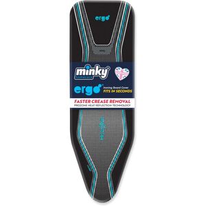 Minky Ergo Extra Thick Elasticated Replacement Ironing Board Cover, Black, 122 x Minky Ergo Extra Thick Elasticated Replacement Ironing Board Cover, Black, 122 x