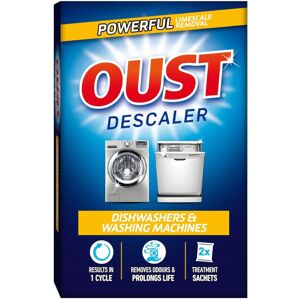 Oust Dishwasher & Washing Machine Descaler - 2 x 75g Sachets (3 pack) - Removes Oust Dishwasher & Washing Machine Descaler - 2 x 75g Sachets (3 pack) - Removes