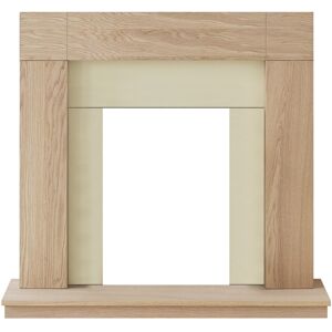 Adam Malmo Fireplace in Oak & Black/Cream, 39 Inch Adam Malmo Fireplace in Oak & Black/Cream, 39 Inch