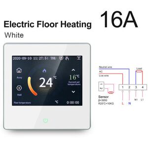 GreenZech (Electric Heating-White) WiFi Smart LCD Touch Screen Thermostat Heating Temperat GreenZech (Electric Heating-White) WiFi Smart LCD Touch Screen Thermostat Heating Temperat