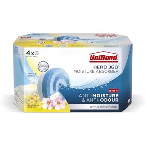 Unibond AERO 360 Moisture Absorber Wildflower Meadow Refill Tab, 4x450g Unibond AERO 360 Moisture Absorber Wildflower Meadow Refill Tab, 4x450g