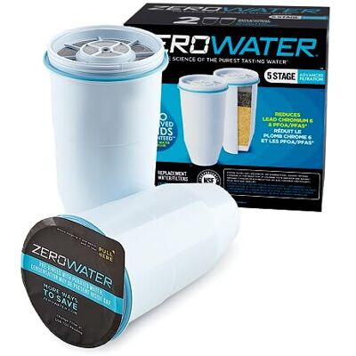 ZeroWater Replacement Water Filter Cartridges, 5 Stage Filtration System Reduces ZeroWater Replacement Water Filter Cartridges, 5 Stage Filtration System Reduces