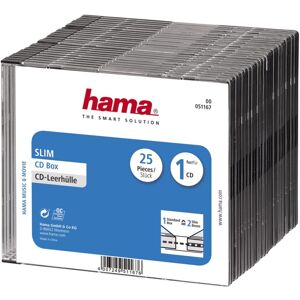 Hama Slim CD Jewel Case Pack of 25 Transparent & Black Hama Slim CD Jewel Case Pack of 25 Transparent & Black