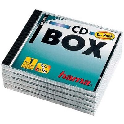 Hama 44744 CD Jewel Case Single capacity 5 Pack, Black Hama 44744 CD Jewel Case Single capacity 5 Pack, Black
