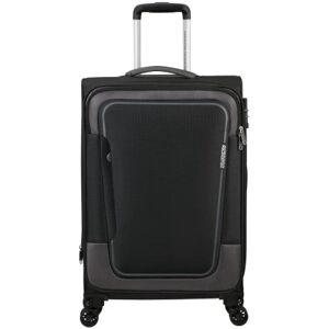 American Tourister Pulsonic 68cm 4-Wheel Medium Expandable Suitcase - Asphalt Black