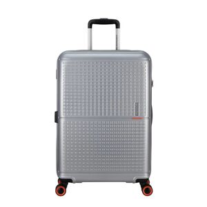 American Tourister Geopop 67cm 4-Wheel Medium Suitcase - Metallic Silver