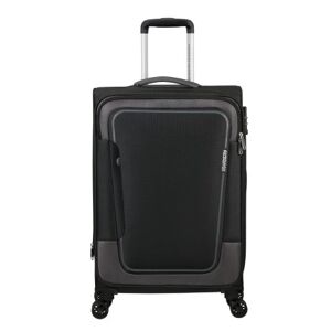 American Tourister Pulsonic 68cm 4-Wheel Medium Expandable Suitcase - Asphalt Black