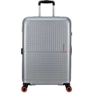 American Tourister Geopop 67cm 4-Wheel Medium Suitcase - Metallic Silver