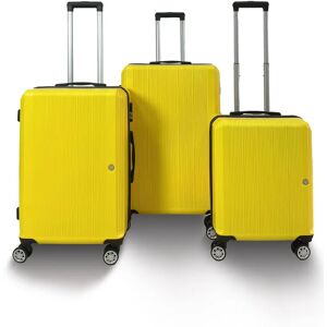 Qubed Parallel 3 Piece Suitcase Set - Yellow