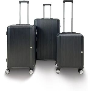 Qubed Parallel 3 Piece Suitcase Set - Black