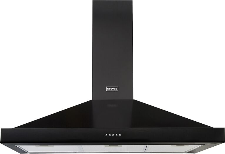 Stoves Sterling S900 Flat Black 90cm Chimney Hood Stoves Sterling S900 Flat Black 90cm Chimney Hood