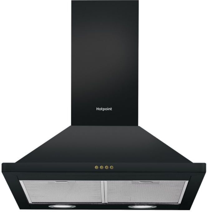 Hotpoint PHPN6.4FLMK 60cm Chimney Hood - Black