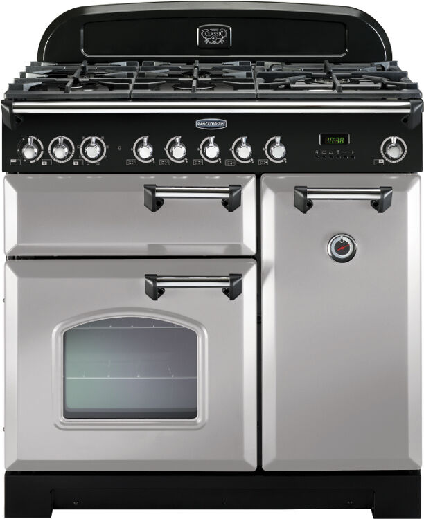 Rangemaster CDL90DFFRP/C Classic Deluxe Royal Pearl 90cm Dual Fuel Range Cooker