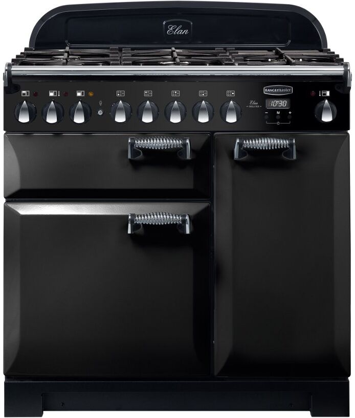 Rangemaster ELA90DFFBL Elan Deluxe Black 90cm Dual Fuel Range Cooker Rangemaster ELA90DFFBL Elan Deluxe Black 90cm Dual Fuel Range Cooker
