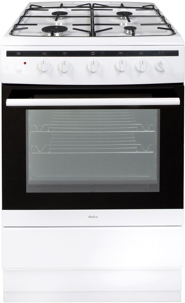 Amica 608GG5MSW Gas Cooker with Single Oven - White