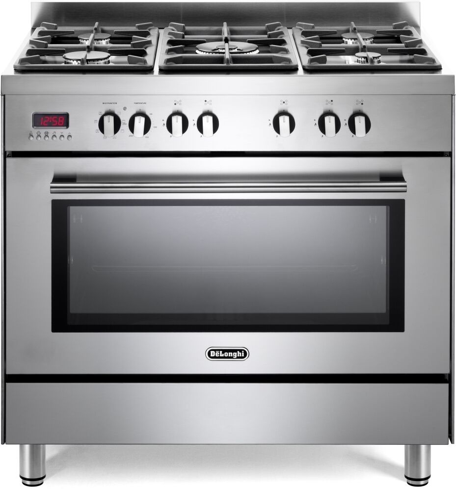 DeLonghi DSR 917-DF/M 90cm Dual Fuel Range Cooker - Stainless Steel DeLonghi DSR 917-DF/M 90cm Dual Fuel Range Cooker - Stainless Steel
