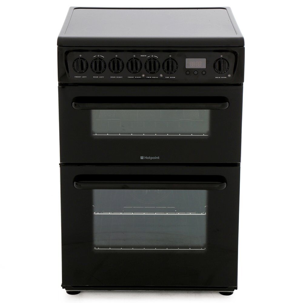 Hotpoint HAE60K Ceramic Electric Cooker with Double Oven - Black