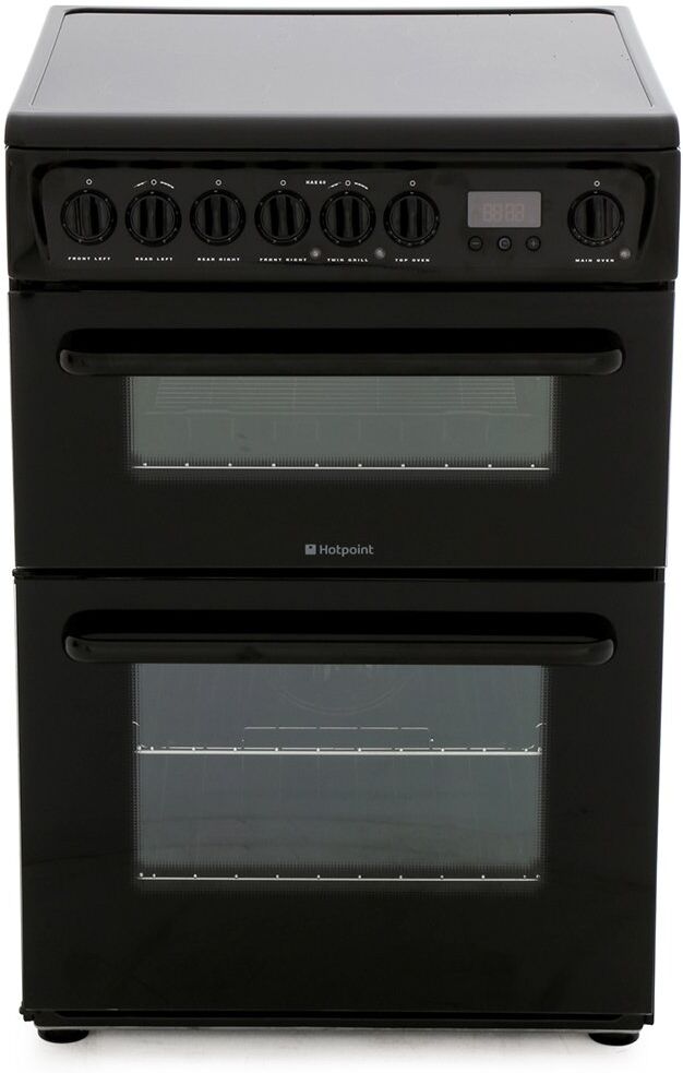 Hotpoint HAE60K Ceramic Electric Cooker with Double Oven - Black Hotpoint HAE60K Ceramic Electric Cooker with Double Oven - Black
