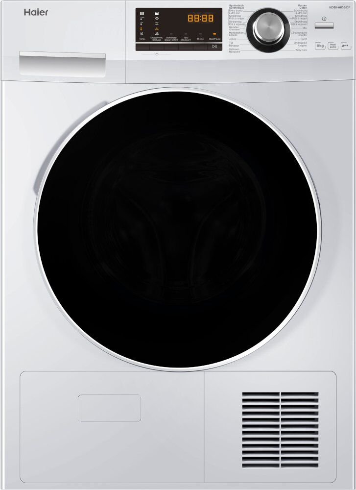 HAIER HD80-A636 Condenser Dryer with Heat Pump Technology - White HAIER HD80-A636 Condenser Dryer with Heat Pump Technology - White