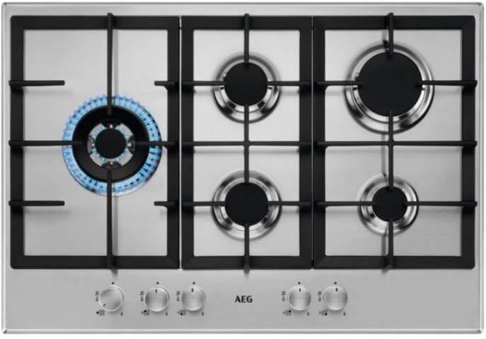 AEG HGB75500SM 5 Burner Gas Hob - Stainless Steel