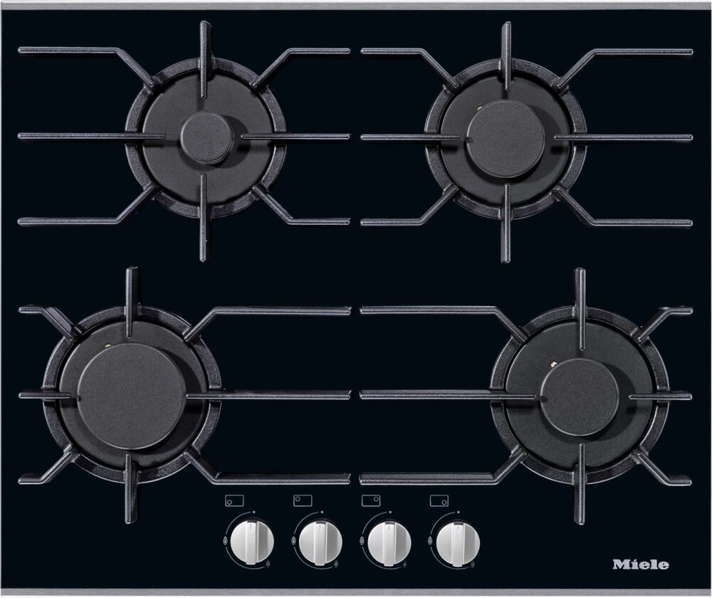 Miele KM3010 Stainless Steel and Glass 4 Burner Gas Hob - Black Miele KM3010 Stainless Steel and Glass 4 Burner Gas Hob - Black