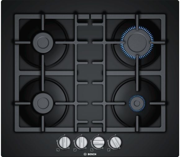 Bosch Serie 4 PNP6B6B90 Burner Gas Hob - Black Bosch Serie 4 PNP6B6B90 Burner Gas Hob - Black