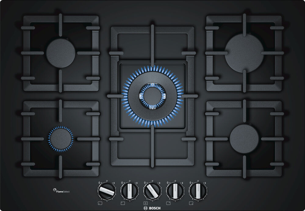 Bosch Serie 6 PPQ7A6B90 5 Burner Gas Hob - Black