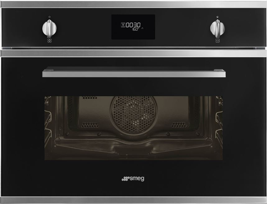 Smeg Cucina SF4401MN Black Built In Microwave with Grill