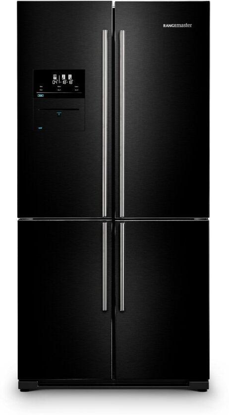 Rangemaster RSXS19BL/C Black with Chrome Trim American Fridge Freezer