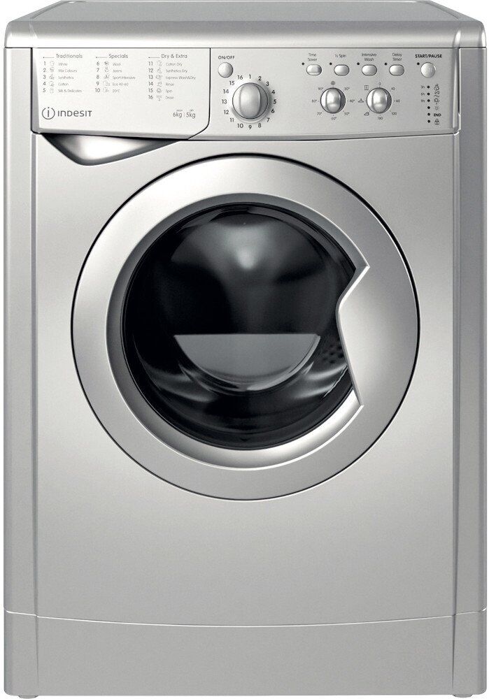 Indesit IWDC 65125 S UK N Washer Dryer - Silver Indesit IWDC 65125 S UK N Washer Dryer - Silver