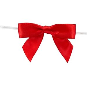 Reliant Ribbon Corp Reliant Ribbon 100 Piece Bow 3.25 Span X 2 Tails Twist Tie Ribbon, Red, 7/8 Reliant Ribbon Corp Reliant Ribbon 100 Piece Bow 3.25 Span X 2 Tails Twist Tie Ribbon, Red, 7/8