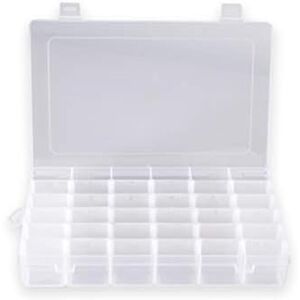 SYMPABASIC SOUFFAHOUSE Grinde NO Plastic Organizer Container Box 36 Compartments Jewelry Storage Box with Adjustable Dividers SYMPABASIC SOUFFAHOUSE Grinde NO Plastic Organizer Container Box 36 Compartments Jewelry Storage Box with Adjustable Dividers