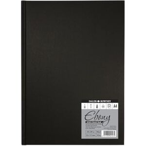 Daler Rowney Daler-Rowney Ebony 160gsm A4 Smooth Portrait Hardbound Sketchbook, Casebound, 54 Natural White Sheets, For Professional Artists & Students Daler Rowney Daler-Rowney Ebony 160gsm A4 Smooth Portrait Hardbound Sketchbook, Casebound, 54 Natural White Sheets, For Professional Artists & Students